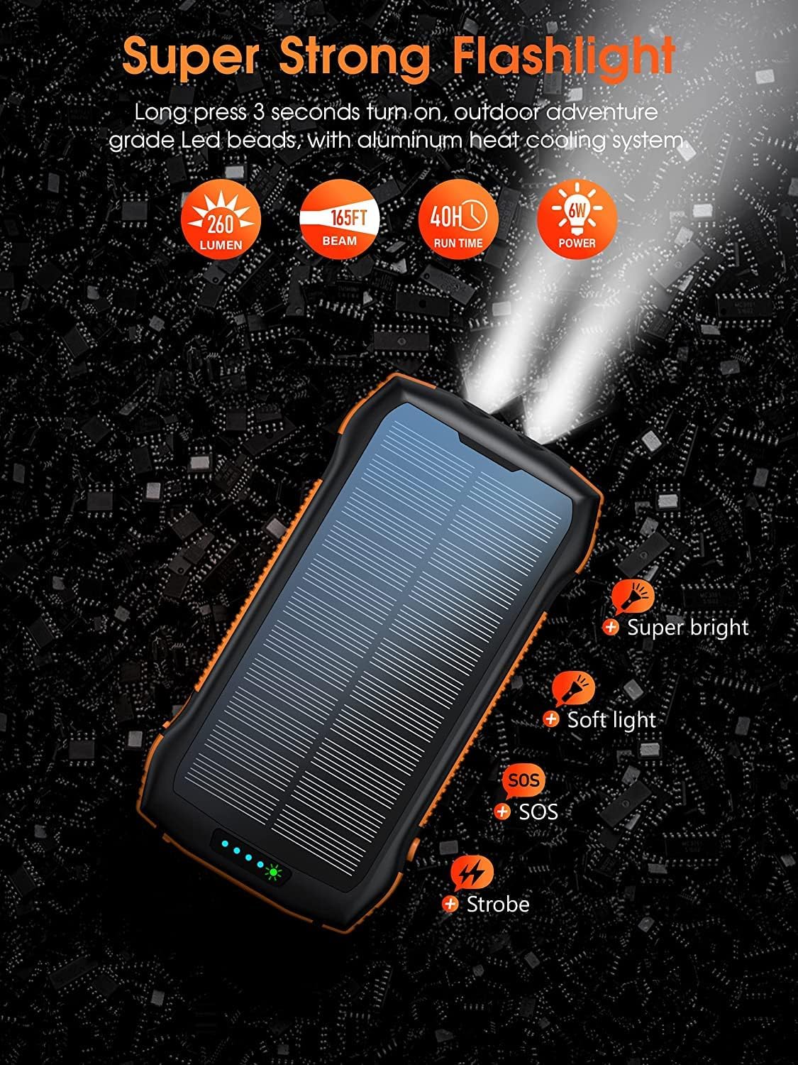 Power Punch - Solar Power Bank + Built In Flashlight