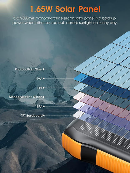 Power Punch - Solar Power Bank + Built In Flashlight