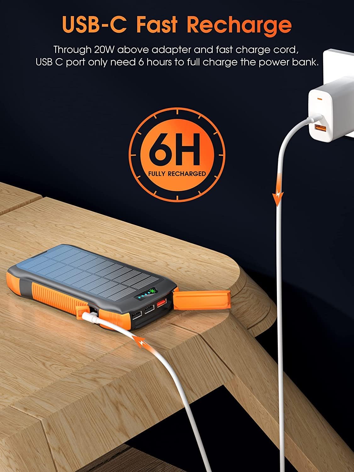 Power Punch - Solar Power Bank + Built In Flashlight