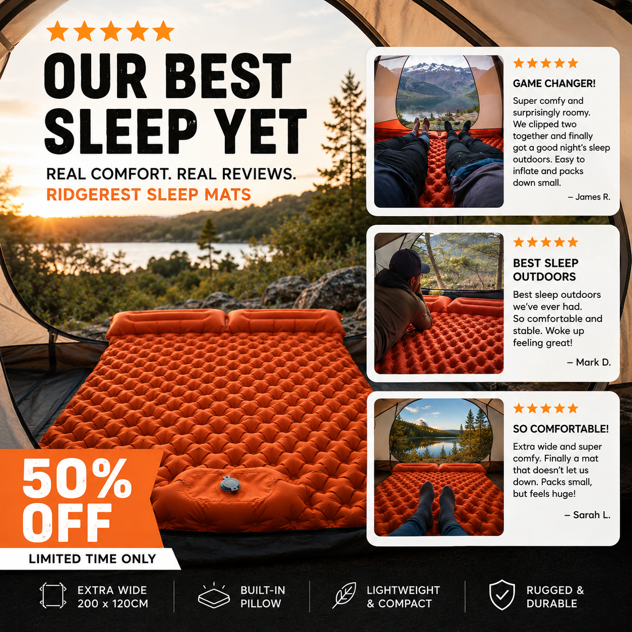 RidgeRest Duo™ – Ultrawide Sleep System