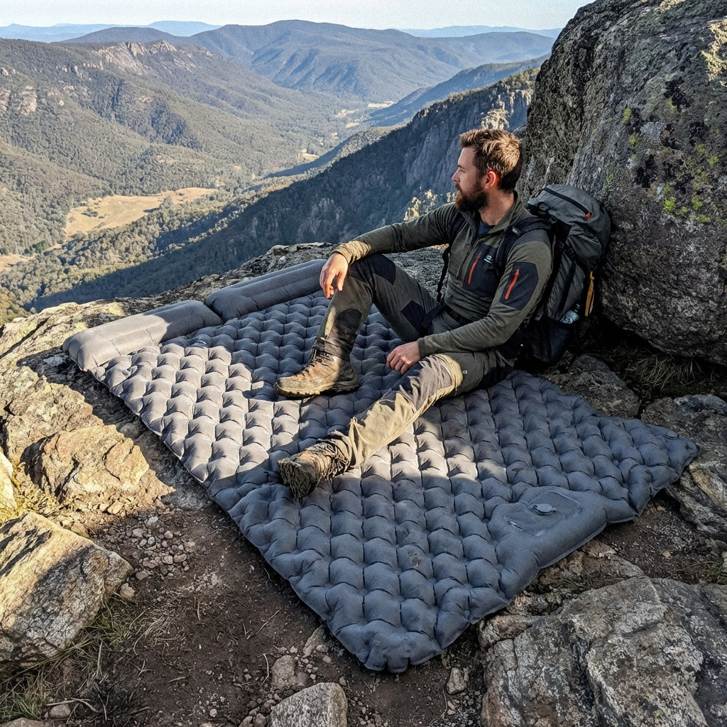RidgeRest Duo set up at a campsite