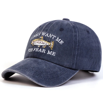 “Women Want Me, Fish Fear Me” - Retro Baseball Cap
