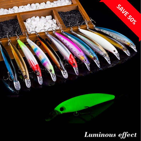 Luminous Jerk Bait Set - 10 Pack