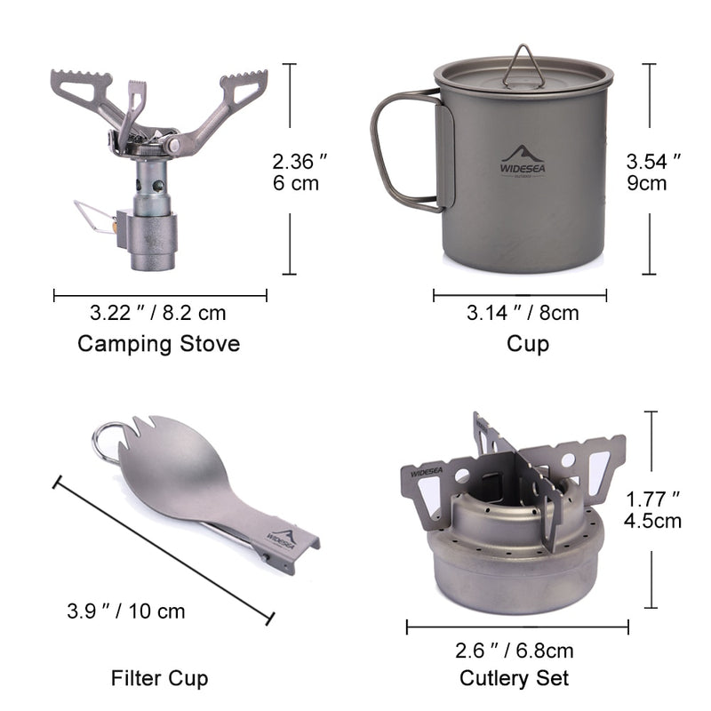 Widesea Ultralight Titanium Burner Set