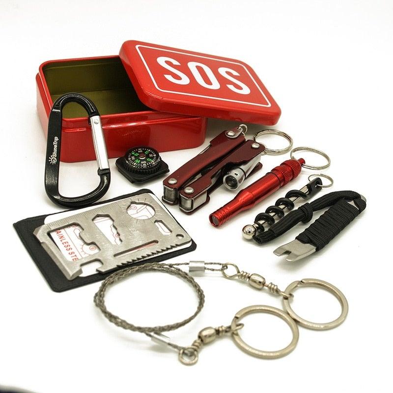 SOS Emergency Survival Kit - Multi Camping and Hiking Gear - 24/7 Tactical Supplies