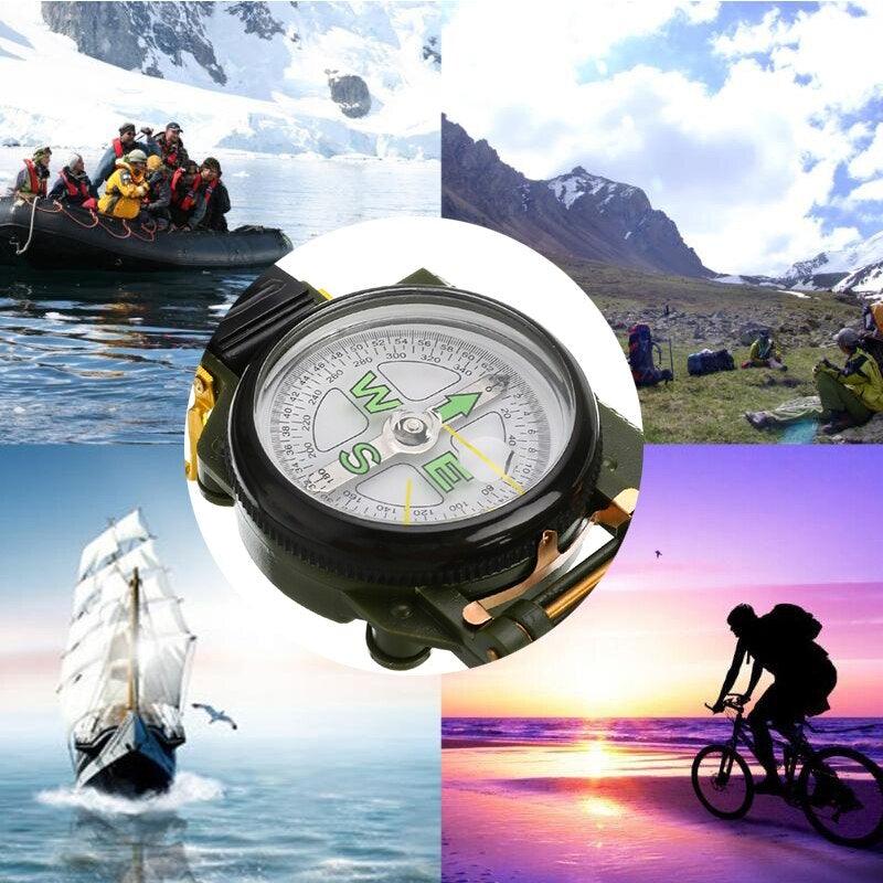 Hyke Military Compass - Multifunction Outdoor Compass - 24/7 Tactical Supplies