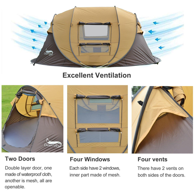 InstaTent - Quick 4 Person Pop-up Camping Tent - 24/7 Tactical Supplies